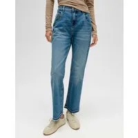 OPUS Boyfriend-Jeans Mit Stretchanteil Mid Rise elastisch mit verkürzter Länge und geradem Schnitt