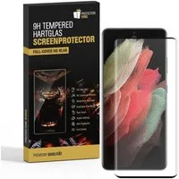Protectorking Schutzfolie 1x 9H Panzerglas für Samsung Galaxy S21 Ultra FULL CURVED Displayschut, (1-Stück), Displayschutzglas, Schutzglas Echtglas Tempered 9H Härte HD-KLAR