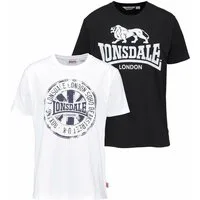 Lonsdale T-Shirt DILDAWN (Packung, 2-tlg., 2er-Pack) mit Used-Look, Kurzarm, aus Baumwoll-Jersey, schmale Passform