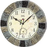 AMS Funkwanduhr Außenuhr, F5979 (Quarzuhr, Resin,Wohnzimmer,Esszimmer,Küche,Arbeitszimmer,Büro, Flur)
