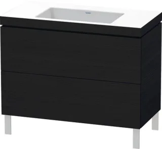 Duravit L-Cube c-bonded Set bodenstehend Eiche Schwarz Matt 1000x480x698 mm - LC6938N1616 LC6938N1616