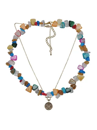 Steuer Modeschmuck Collier Set Perlmuttcollier und Kette mit Anhänger