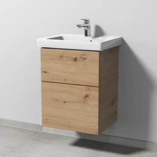 Sanipa 3way Waschtischunterbau zu Villeroy & Boch Subway 2.0 Waschtisch mit 2 Auszügen, Eiche Natura SM61085