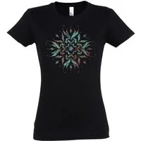 Urban Backwoods Print-Shirt Tattoo Abstract Damen T-Shirt Tribal Art Girl Flash Mandala Buddha (1-tlg) Kunst Om Zen Western