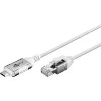 Ethernet-Adapterkabel USB-C 3.2 Gen2 > RJ-45, Slim weiß, 10 Meter
