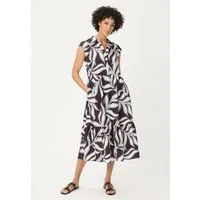 Olsen Midikleid Kleid mit Volant und Allover-Dessin