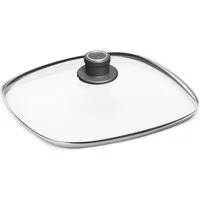 WOLL Topfdeckel Glasdeckel 28x28 cm klar, Edelstahl, spülmaschinenfest, Induktion, alle Herdarten, Antihaft