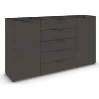 rauch Schubkastenkommode Flipp Schubladenkommode Wäscheschrank Schrank (Breite 160/180 cm mit 4 Einlegeböden), 2-türig mit 5 Schubladen und Soft-Close-Funktion in zwei Breiten