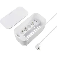 Sygonix Kabelbox WS mit 5fach Steckdosenleiste SY-6118238 Steckdosenleiste, erhöhter Berührungsschutz, mit USB, mit USB-C®