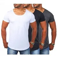 Young & Rich T-Shirt Herren Uni Basic rundhals Ausschnitt vintage Look Unterziehshirt 1702 Rundhalsauschnitt unifarben kurzarm slim fit