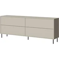 MIRJAN24 Kommode Masha 200 4D (mit vier Klappen), Gasdruckfeder, Schwarze Metallfüße 14 cm