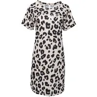 Louis & Louisa Schlafanzug Nachthemd Damen - SCHMUSEKATZE KA - beige/schwarz