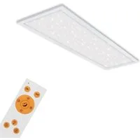 Briloner Leuchten LED Panel 7308016 PALLAS, CCT - über Fernbedienung, LED fest integriert, Neutralweiß, Kaltweiß, Warmweiß, Tageslichtweiß, Deckenlampe, 100x25x6,5cm, Weiß, 24W, Wohnzimmer, Schlafzimmer, Küche