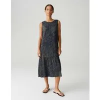 OPUS Trägerkleid WICY PALM LEAVES bedruckte A-Linie mit Volant