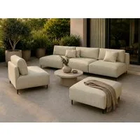 A&J MöbelLand GmbH Gartenlounge-Set Outdoor Lounge Set SUN – Sofa, Sessel und Hocker, (Outdoor Lounge Set für Garten und Terrasse, 3-teiliges modernes Garten Lounge Set), Wetterfestes Lounge Set für Garten und Terrasse