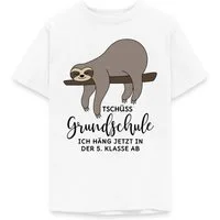 Spreadshirt T-Shirt Abschluss Tschüss Grundschule 5. Klasse Faultier Teenager T-Shirt (1-tlg)