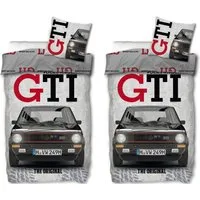 SkyBrands Bettwäsche VW Golf 1 GTI - Partner-Bettwäsche, Doppelbett, 135x200 & 80x80, Baumwolle, 100% Baumwolle
