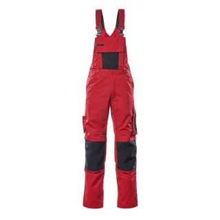 MASCOT Augsburg Latzhose mit Knietaschen UNIQUE Rot / Schwarz 48 - 12169-442-0209-76C48