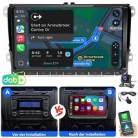 ESSGOO Für VW Golf 5 6 Plus Touran Tguan Caddy Passat Carplay Android Auto Autoradio (Carplay Android Auto Bluetooth FM AM RDS)