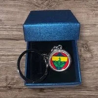 Stelby Schlüsselanhänger mit Gravur Fenerbahce ohne Sterne Schlüsselanhänger 3D mit Geschenkbox (Weihnachtsgeschenk, Geburtstagsgeschenk, Valentinstaggeschenk, Gravur mit Glow-Effekt), langlebig, pflegeleicht, unisex