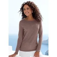 Vivance Langarmshirt mit modischem Ajour-Muster Sommershirt aus leichtem Baumwollstrick