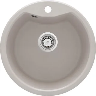 Neuesbad 1-Becken Granitspüle mit FLANGE, 480x194, 3,5'', Beige, mit Zubehör NB1DEZRS58031