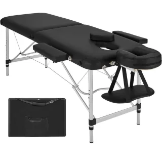 tectake Massageliege, Schwarz, Metall, 60x89x205 cm, Freizeit, Wellness, Körperpflege, Wohlfühlprodukte