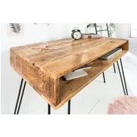 riess-ambiente Schreibtisch SCORPION 100cm natur, Arbeitszimmer · Massivholz · Metall · Home Office