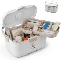relaxdays Erste-Hilfe-Koffer Medizinbox aus Kunststoff, (1 St), weiß