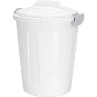 Spetebo Mülleimer Universal Kunststoff Maxitonne 40 Liter - weiß, Allzweck Tonne mit feststellbarem Deckel