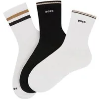 BOSS Socken 3P QS Rib Iconic VB (3-Paar) mit rippen und sportiven Streifen
