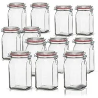 BigDean Einmachglas 12x Vorratsgläser 1,1L Deckel & Bügelverschluss Made in Germany, Glas, (Set, 12-tlg., Einweck Gläser), Einweck Glas, Luftdicht, Spülmaschinenfest, Lebensmittelecht