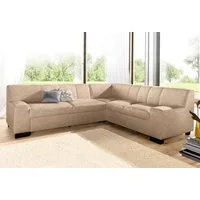 DOMO collection Ecksofa Norma, moderne Armlehnen, zeitlos und elegant, Breite 247cm, L-Form, wahlweise mit Bettfunktion