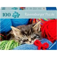 Ravensburger Puzzle Feel Well & Puzzle, Wollkätzchen, 100 Puzzleteile, XL, für Erwachsene, Made in Europe