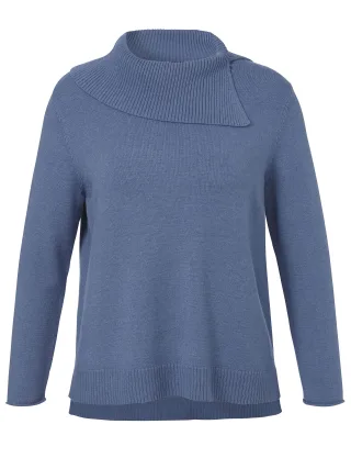 VIA APPIA DUE - Pullover Rollkragen 1/1 Arm bleu melange - Gr. - 44
