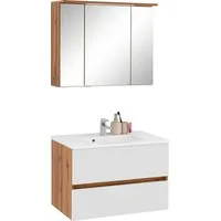 welltime Badmöbel-Set Lucca, (2-St), Breite 80 cm, mit direkter LED-Beleuchtung