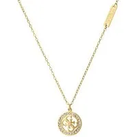 Guess Kette mit Anhänger Halskette - Stahl - Gold - Kristall - Damen