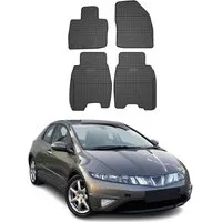 OMAC Auto-Fußmatten für Honda Civic 5D HB 2006-2011 Gummi Schwarz 4 tlg (4 St), für Honda Civic 5D HB 2006-2011 Honda Civic 5D HB 2006-2011, Antirutsch,Wasserfest,Einfache Installation