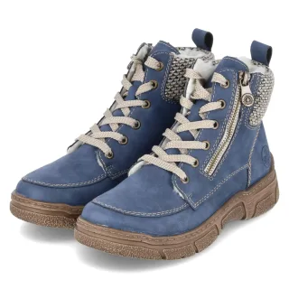 Rieker Schnürboots - Gr. 38 - Blau - Kunstleder
