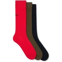 HUGO Businesssocken 3P RS UNI CC (Packung, 3-Paar, 3er Pack) mit kontrastfarbenen HUGO Logo-Schriftzug