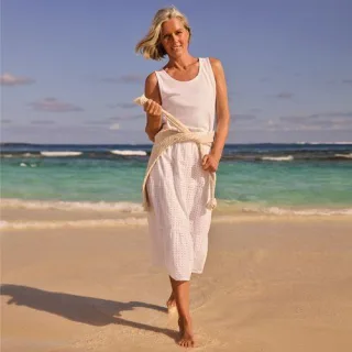 Midi-Schlupfrock aus Baumwoll-Lochstickerei für Damen, Damen, size: regular, Weiß, Baumwolle, by Lands' End