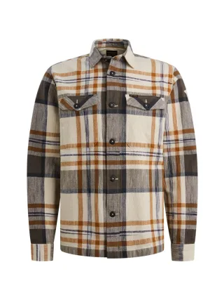 PME Legend - Kariertes Langarmhemd braun/orange - Gr. - L