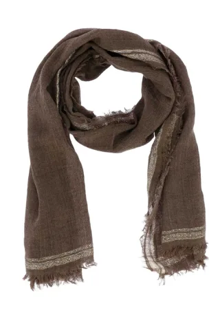 signe nature - Schal mit Minimal-Muster braun - Gr. - OS