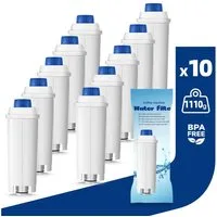Filswa Wasserfilter für kaffeemaschinen delonghi 10er Pack filterkartusche, Zubehör für De'Longhi Kaffeemaschinen der ECAM, ETAM, EPAM, ESAM, BCO, EC-Serie