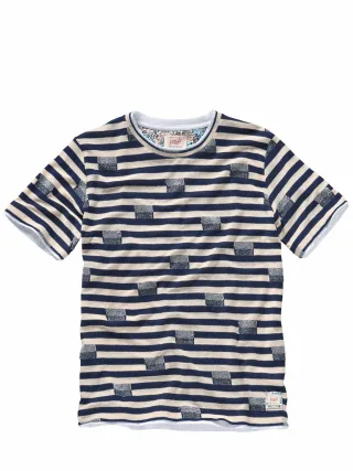 BOB Herren Strickshirt Falls Blau 38 % Baumwolle, 37 % Polyster, 25 % Leinen