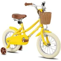 JOYSTAR Kinderfahrrad 12/14/16/18/20 Kinderfahrrad für 2-13 Jahre alte Mädchen, 12" 14" 16" Zoll mit Stützrädern & Korb, Kotflügel 20 Zoll mit Ständer
