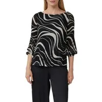 s.Oliver BLACK LABEL Klassische Bluse mit All-Over Print