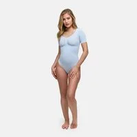 cfab (creamy fabrics) Shaping-Body T-Shirt Bodysuit Sculpting Shapewear mit String-Baby Blue-5XL (1-tlg)