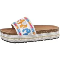 Ital-Design Damen Mules Freizeit Plateausandaletten (85698163) Flach Pantoletten in Weiß