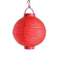 MARELIDA LED Lampion LED Lampion kaltweiße LED D: 20cm Kugel Laterne Partylampion rot, LED Classic, kaltweiss (5300K bis 6000K)